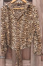 JAZLYN luipaard blouse met strik – maat M, Ophalen of Verzenden, Zo goed als nieuw, Bruin