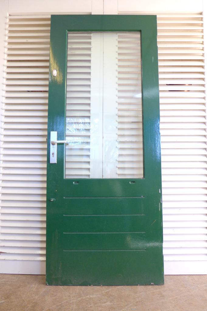 Hardhouten achterdeur of schuurdeur, Doe-het-zelf en Verbouw, Deuren en Horren, Gebruikt, Buitendeur, 200 tot 215 cm, 80 tot 100 cm