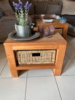 Salontafels teak met manden, Ophalen, Vierkant, 50 tot 100 cm, Zo goed als nieuw