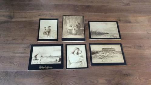 Oude tekeningen op hardboard, Antiek en Kunst, Kunst | Tekeningen en Foto's, Ophalen of Verzenden