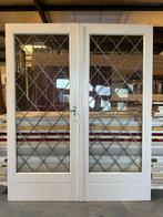 Set openslaande deuren met glas in lood 202x164cm.