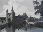 staalgravure in kleur Oostpoort Delft, Jon Carr, 1807, Antiek en Kunst, Verzenden