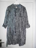 Milano Italy Zwart/Witte Lange Blouse Met Print Maat 44, Zwart, Maat 42/44 (L), Ophalen of Verzenden, Milano Italy