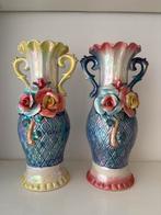 Brocante gekleurde vazen, Antiek en Kunst, Ophalen of Verzenden