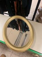 Vintage / antieke ovale spiegel met gouden rand, Antiek en Kunst, Antiek | Spiegels, Ophalen of Verzenden, Ovaal, Minder dan 50 cm