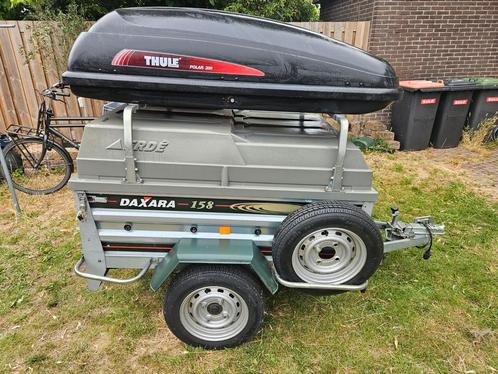 Daxara 158+dakkoffer+fietsendragers van thule,  en wielklem, Auto diversen, Aanhangers en Bagagewagens, Nieuw, Ophalen