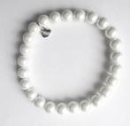 Zinzi Witte glas parel armband met zilveren hart bedeltje, Sieraden, Tassen en Uiterlijk, Ophalen, Zo goed als nieuw, Wit, Zilver