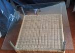 Rotan salon tafel met glazen blad, Ophalen, Gebruikt, 50 tot 100 cm, 50 tot 100 cm