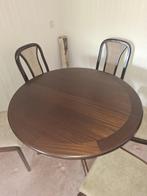 Donkerbruine ronde houten eetkamertafel, Rond, Zo goed als nieuw, Vijf personen of meer, Overige houtsoorten