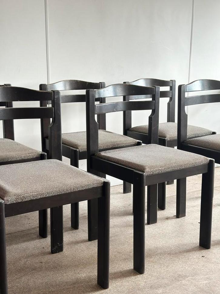 Eetkamerstoelen | Scandinavisch | 6, Huis en Inrichting, Stoelen, Zo goed als nieuw, Hout, Bruin, Ophalen of Verzenden