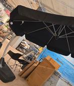 Grote zwarte parasol - 3.50 x 3.50 meter, Tuin en Terras, Parasols, Ophalen