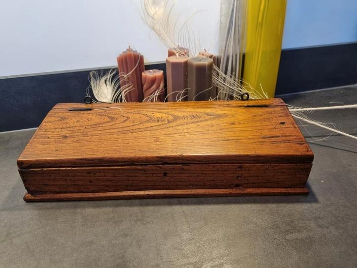 Antiek houten Docu-Geld-Schrijfkist, Antiek en Kunst, Curiosa en Brocante, Ophalen of Verzenden