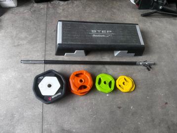 Reebok Body Pump Set + 2x10 Gewichten , Reebok Step beschikbaar voor biedingen