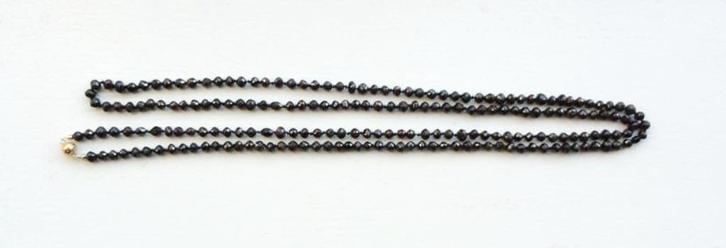 Ketting Boheemse Granaat bakslotje 585 goud, Sieraden, Tassen en Uiterlijk, Antieke sieraden, Ketting, Goud, Met edelsteen, Verzenden