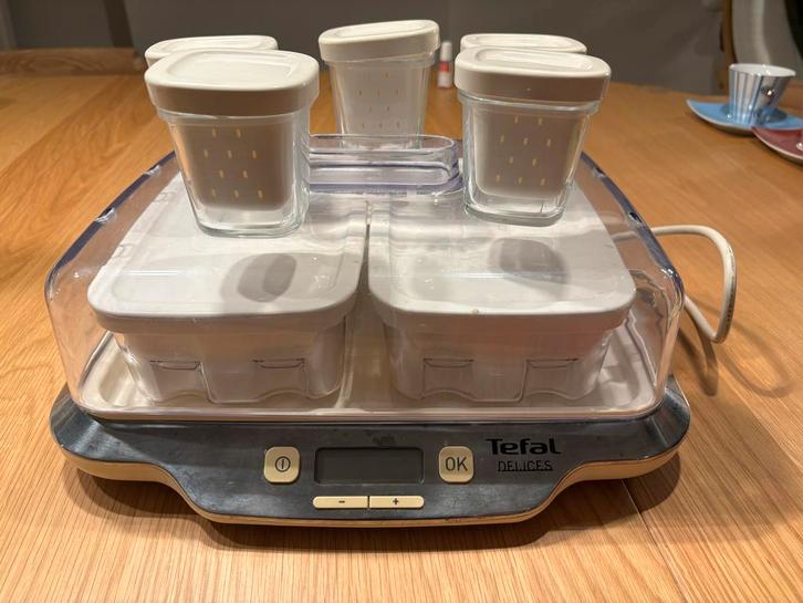 Tefal Yoghurtmaker met 2 grote & 5 kleine bekers, Witgoed en Apparatuur, Slowcookers, Gebruikt, Timer, Ophalen