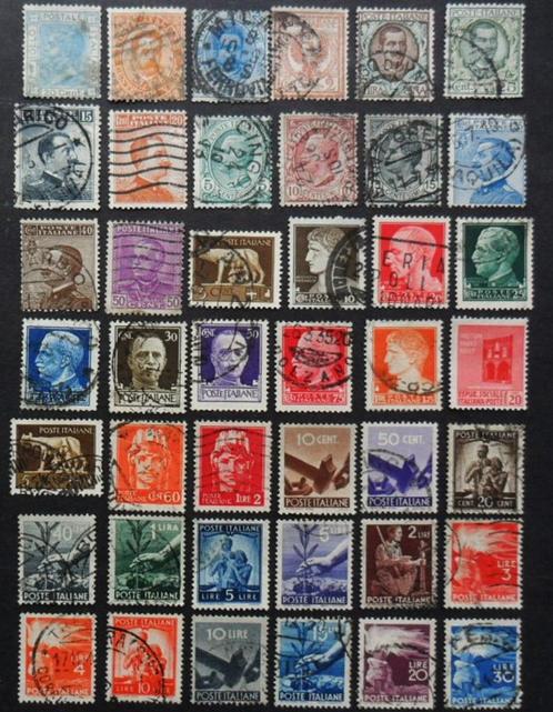 Italië : 42 zegels 1870 t/m 1945 o.a. Victor Emanuel III, Postzegels en Munten, Postzegels | Europa | Italië, Gestempeld, Ophalen of Verzenden