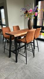 Bar tafel en krukken., 4 krukken, Ophalen of Verzenden, Gebruikt, 60 tot 90 cm