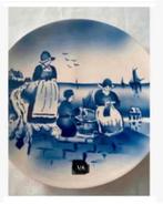 Wandbord Brocante blauw wit Duits Steingut Elsterwerda 21 cm, Ophalen of Verzenden