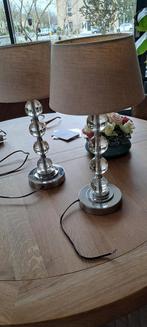 2 Erik kuster style lampen met zandkleurige kappen, Ophalen of Verzenden