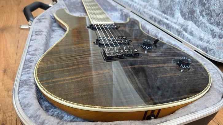 Mayones Regius 7 snaar Transparent Graphite Gloss (Grijs), Muziek en Instrumenten, Snaarinstrumenten | Gitaren | Elektrisch, Solid body