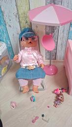 Baby Born met strandstoel en parasol, Kinderen en Baby's, Ophalen of Verzenden, Zo goed als nieuw, Babypop