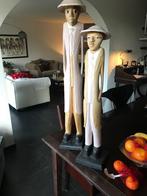 Houten beelden man met hoed twee, Antiek en Kunst, Ophalen
