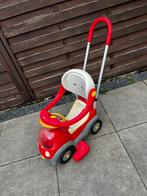 Loopauto met duwstang rood, Ophalen of Verzenden, Gebruikt