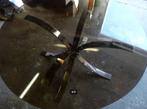 vintage salontafel chrome rauchglas mid-century 60er, Ophalen, 50 tot 100 cm, 60er jaren, Rond