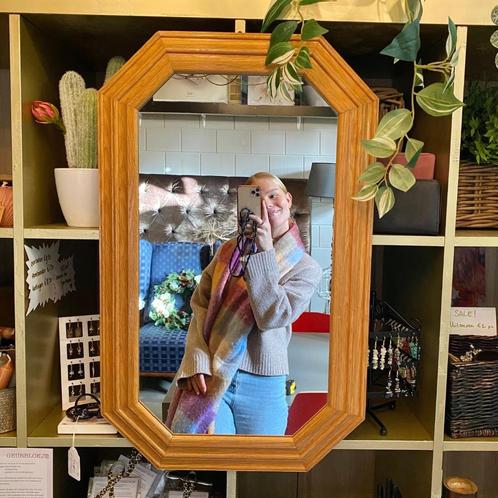 SPIEGEL OLYMPE EIKENHOUT VINTAGE, Huis en Inrichting, Woonaccessoires | Spiegels, Minder dan 50 cm, Minder dan 100 cm, Rechthoekig