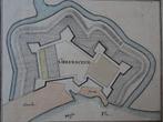 Gravure Crèvecoeur fort militair oefenterrein Den Bosch 1690, Antiek en Kunst, Kunst | Etsen en Gravures, Verzenden