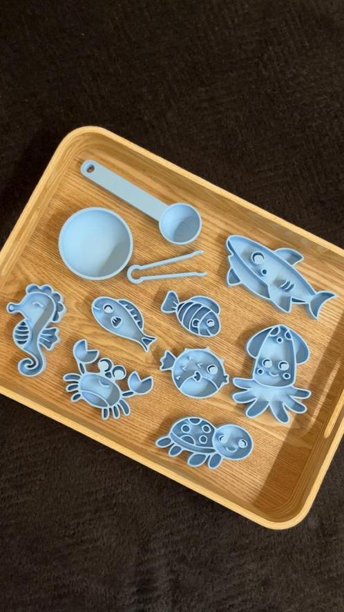 Sensorisch pakket onderwaterdieren lichtblauw 11-delig, Kinderen en Baby's, Speelgoed | Educatief en Creatief, Nieuw, Ontdekken