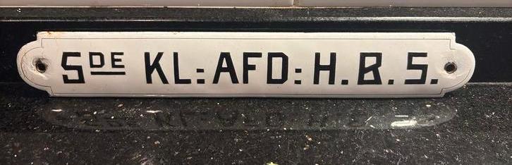 Orgineel H.B.S. School 5 emaille reclamebord 1930 izgst, Verzamelen, Merken en Reclamevoorwerpen, Gebruikt, Reclamebord, Ophalen of Verzenden