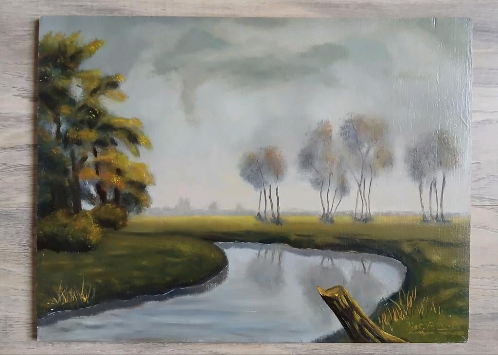 Schilderij # Landelijk  ( Beek in de Zomer ), Antiek en Kunst, Kunst | Schilderijen | Klassiek, Ophalen of Verzenden