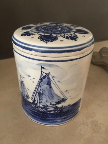 Partij delfts blauwe stroopwafel potten  beschikbaar voor biedingen