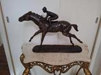Groot bronzen paard met jockey., Antiek en Kunst, Ophalen of Verzenden, Brons