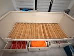 Ikea hemnes uitschuifbed/bedbank met 3 lades, Huis en Inrichting, Slaapkamer | Bedden, Wit, Tweepersoons, Ophalen of Verzenden