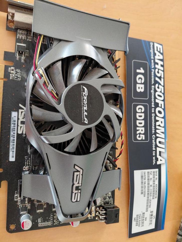 Asus EAH5750 Formula 1GB GDDR5, Computers en Software, Videokaarten, Gebruikt, AMD, PCI-Express 2.0, GDDR5, HDMI, DisplayPort