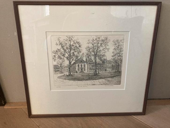 De Brink Assen - Ets van Anna Doedijns  1996, Antiek en Kunst, Kunst | Etsen en Gravures, Ophalen