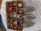3 antieke glasen Zapfen en en heel Doos kleine Kerstballen, Ophalen of Verzenden, Zo goed als nieuw