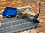 Vintage antieke blauw metalen driewieler + aanhanger.497, Kinderen en Baby's, Speelgoed | Buiten | Skelters, Ophalen, Gebruikt