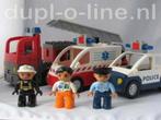 Duplo brandweer politie ambulance setjes onderdelen poppen, Ophalen of Verzenden, Gebruikt, Duplo