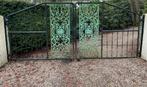 Grote oude stalen poort, Ophalen, Gebruikt, IJzer, Sierhekwerk