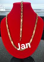 Gold plated verguld goud platte massieve ketting en armband!, Ophalen of Verzenden, Nieuw, Goud, Goud