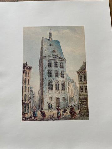 Aquarel Platen - Diverse Stadsgezichten van Maastricht beschikbaar voor biedingen