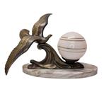 Art Deco tafellamp op marmeren voet, Overige materialen, Gebruikt, Ophalen of Verzenden, Minder dan 50 cm