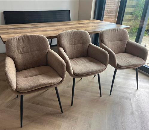 Eetkamerstoelen (3x), Huis en Inrichting, Stoelen, Zo goed als nieuw, Stof, Ophalen