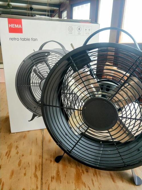 Hema Tafelventilator retro Ø26cm zwart, Witgoed en Apparatuur, Ventilatoren, Zo goed als nieuw, Tafelventilator, Ophalen of Verzenden