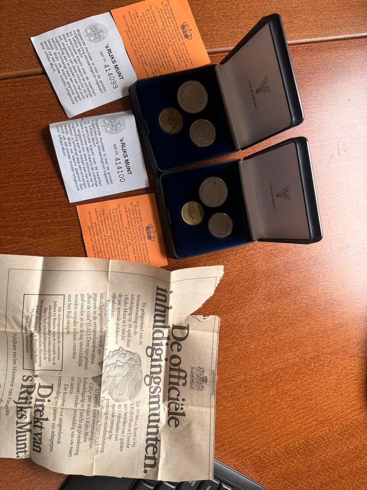 Officiële Inhuldigingsmunten Beatrix, Postzegels en Munten, Munten | Nederland, Setje, Euro's, Koningin Beatrix, Ophalen of Verzenden