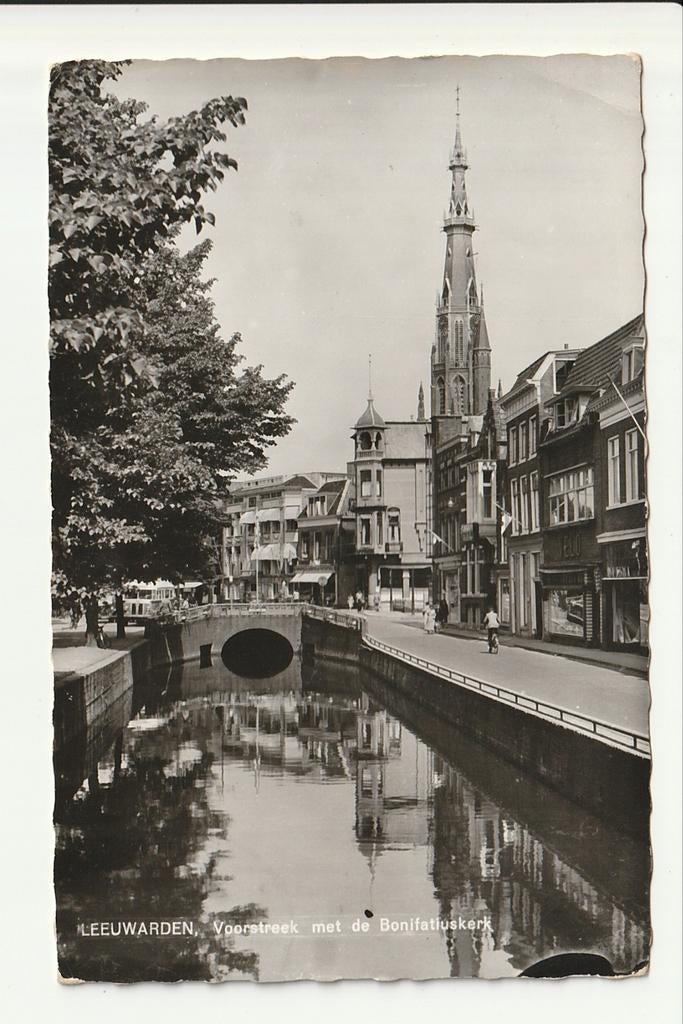 LEEUWARDEN VOORSTREEK BONIFATIUSKERK NTM SCANIA V. STADSBUS, Ophalen of Verzenden, 1960 tot 1980, Gelopen, Friesland