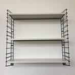Tomado metalen boekenrek zwart met wit jaren 50 60, Ophalen of Verzenden, Boekenrek, Tomado, Wandrek